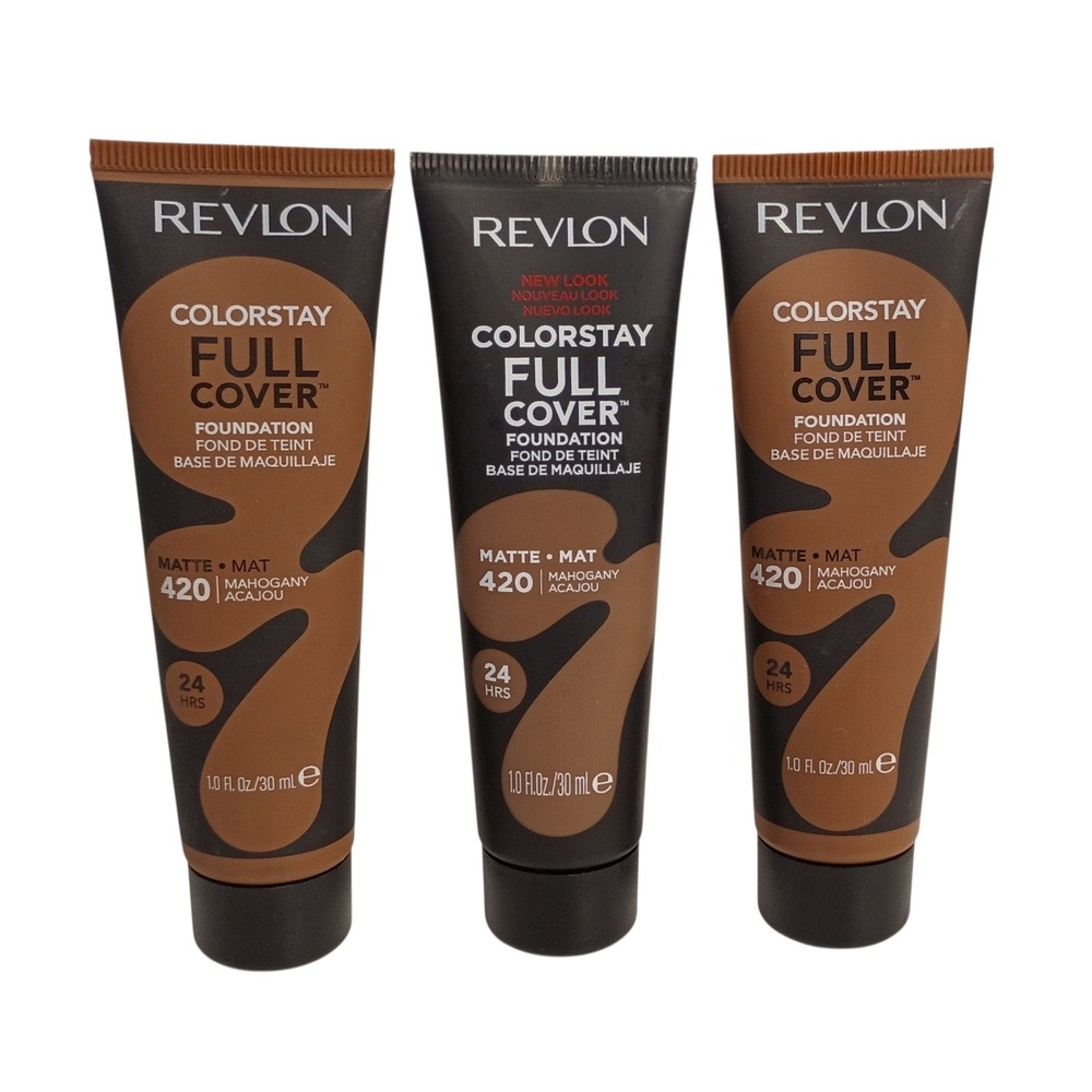 3 SEALED Revlon Colorstay Full Cover 24HR Matte Foundation 420 Mahogany